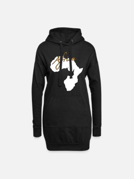 Africa Rhino - Hoodie-Kleid - Schwarz