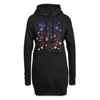 Anker - Hoodie-Kleid - Schwarz - Vorne