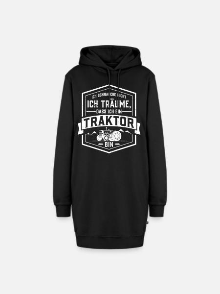 ...Ich träume, dass ich ein Traktor bin - Hoodie-Kleid - Schwarz