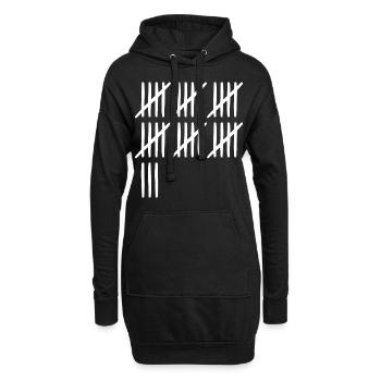 33 Anniversaire Liste-barres - 33 ans - Sweat-shirt à capuche long Femme - noir - Devant