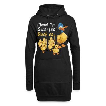Ich unterrichte die süßesten Enten Lehrer Quietscheente - Hoodie-Kleid - Schwarz - Vorne