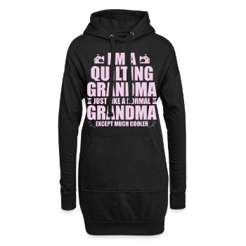 I'm a quilting grandma just like a normal grandma - Sweat-shirt à capuche long Femme - noir - Devant