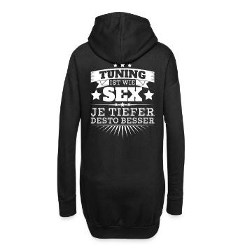 Tuning ist wie Sex - Hoodie-Kleid - Schwarz - Hinten