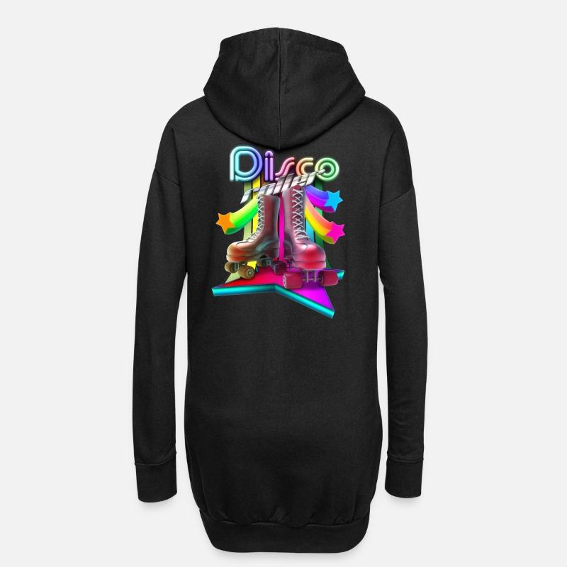 Disco Roller 3D - Hoodie Dress - black