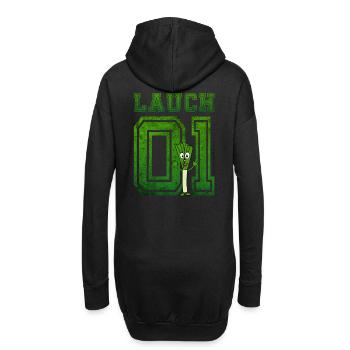 Lauch 01 mit Lauch grün vintage - Hoodie-Kleid - Schwarz - Hinten