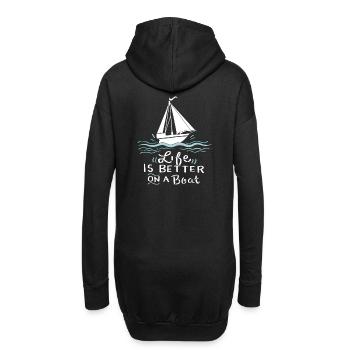 Segeln Segelboot Geschenk - Hoodie-Kleid - Schwarz - Hinten
