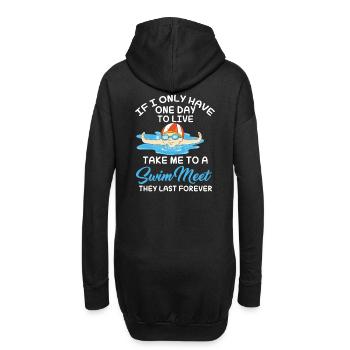 Schwimmer Schwimmen Lustig - Hoodie-Kleid - Schwarz - Hinten