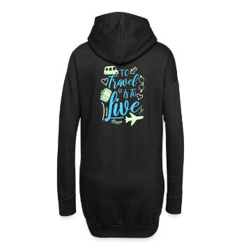Reisen - Hoodie-Kleid - Schwarz - Hinten