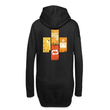 Autos - Hoodie-Kleid - Schwarz - Hinten