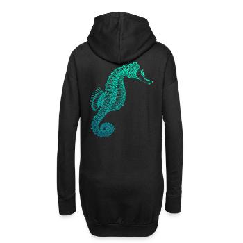 Seepferd tauchen taucher dive scuba geschenk - Hoodie-Kleid - Schwarz - Hinten