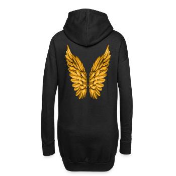 Ailes angéliques or Aile d’or Ange Aile ange - Sweat-shirt à capuche long Femme - noir - Dos