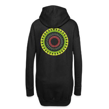 symbol goa psy tattoo tribal - Hoodie-Kleid - Schwarz - Hinten