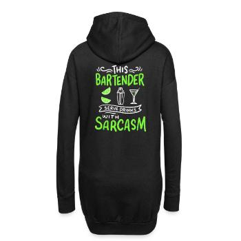Barman - Sweat-shirt à capuche long Femme - noir - Dos
