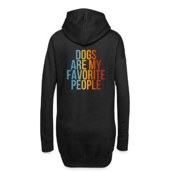 Dogs Are My Favorite People - Hoodie-Kleid - Schwarz - Hinten