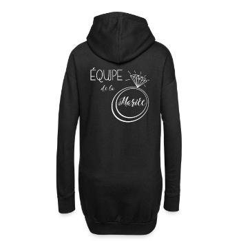 équipe de la mariée - Sweat-shirt à capuche long Femme - noir - Dos