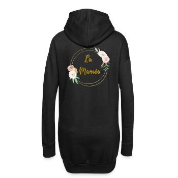 la mariée or et fleurs - Sweat-shirt à capuche long Femme - noir - Dos