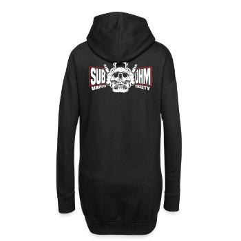 crâne de vape sous ohm avec chemise de batterie - Sweat-shirt à capuche long Femme - noir - Dos