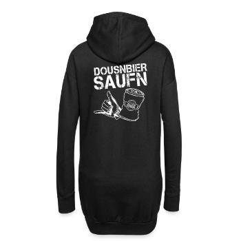 Dosenbier saufen - Hoodie-Kleid - Schwarz - Hinten
