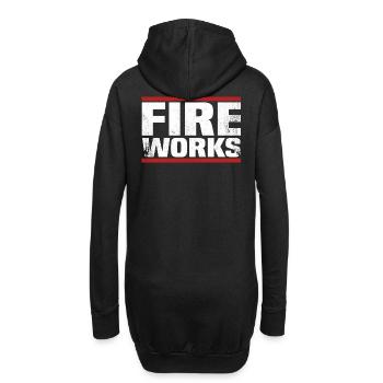 feuerwerk shirt - Hoodie-Kleid - Schwarz - Hinten