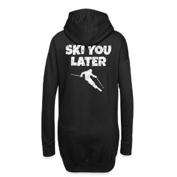 Ski you later (Vintage/Weiß) Apres-Ski Skifahrer - Hoodie-Kleid - Schwarz - Hinten