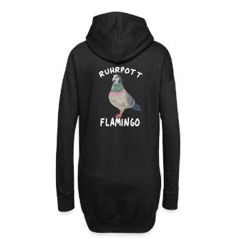 Ruhrpott Flamingo Taube - Hoodie-Kleid - Schwarz - Hinten