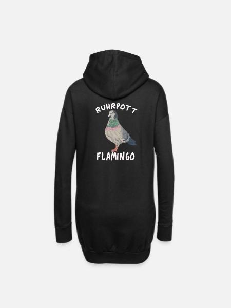 Ruhrpott Flamingo Taube - Hoodie-Kleid - Schwarz