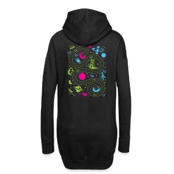 Outer Space Car Track Kids - Hoodie Dress - black - Back