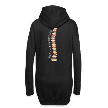 Bücher Books Are My Anatomy Wirbelsäule Bücherwurm - Hoodie-Kleid - Schwarz - Hinten