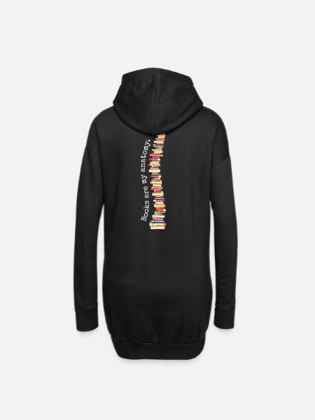 Bücher Books Are My Anatomy Wirbelsäule Bücherwurm - Hoodie-Kleid - Schwarz