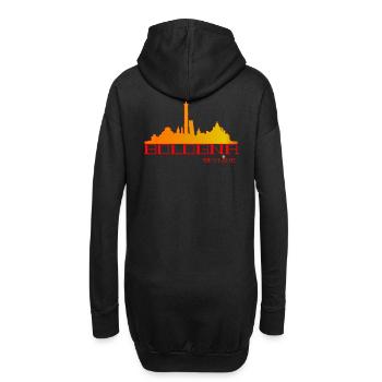 Bologna Skyline Orange-Rot - Hoodie-Kleid - Schwarz - Hinten