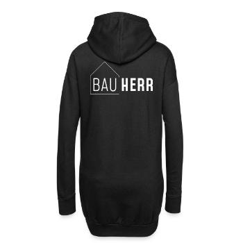 Bauherr mit Haus ohne Jahreszahl /hell - Hoodie-Kleid - Schwarz - Hinten