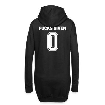 Zero Fucks Given – Bold 0 Logo - Hoodie-Kleid - Schwarz - Hinten