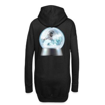 Boule à neige chiot en hiver - Sweat-shirt à capuche long Femme - noir - Dos