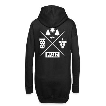 Pfälzer Mundart - Hoodie-Kleid - Schwarz - Hinten