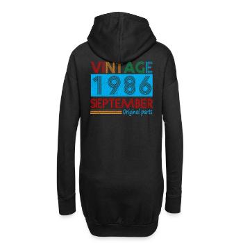 Jahrgang September 1986 39 Jahre alte Geburtstagsgeschenke - Hoodie-Kleid - Schwarz - Hinten