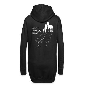 Hund Pferd Reiterin - Never walk alone, gemeinsam - Hoodie-Kleid - Schwarz - Hinten