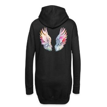 Flügel des Engels - Hoodie-Kleid - Schwarz - Hinten