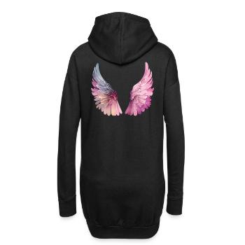 Ailes aquarelle pastel pour femme - Sweat-shirt à capuche long Femme - noir - Dos