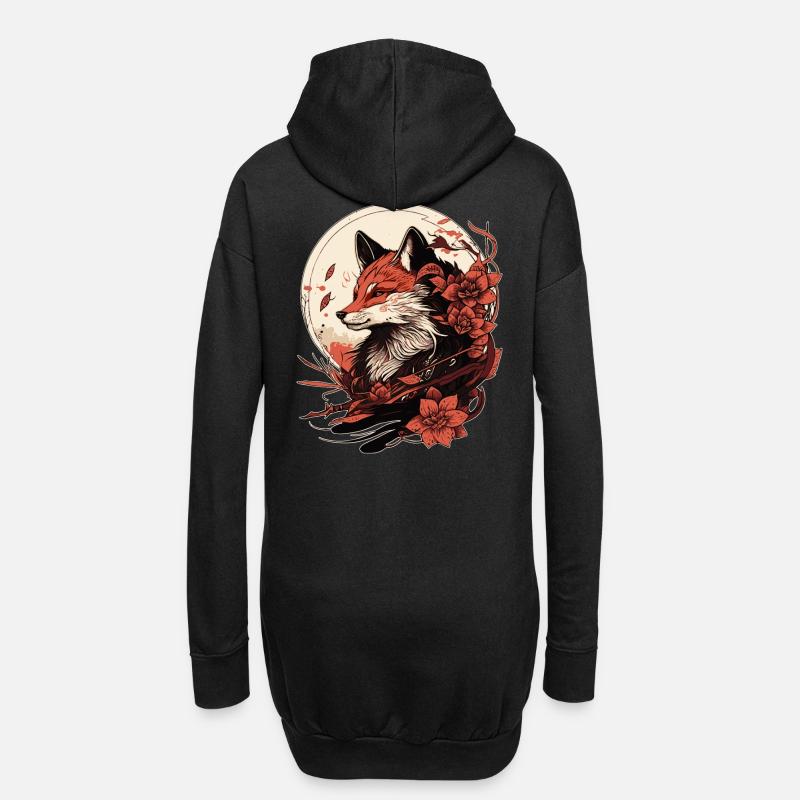 Fuchs Japan - Hoodie-Kleid - Schwarz
