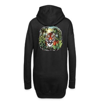 Tropischer Tiger im Dschungel - Hoodie-Kleid - Schwarz - Hinten