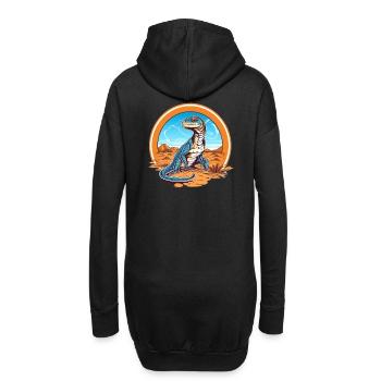 lézard dans la conception de paysage désertique - Sweat-shirt à capuche long Femme - noir - Dos