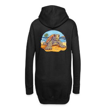 Tortue sur la plage Illustration - Sweat-shirt à capuche long Femme - noir - Dos