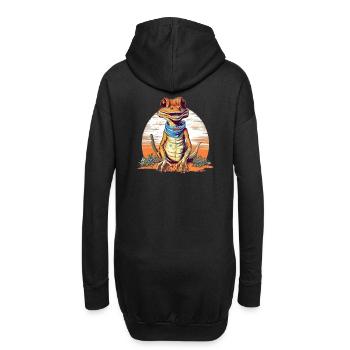 Fabelwesen Gecko mit Neckerschal - Hoodie-Kleid - Schwarz - Hinten