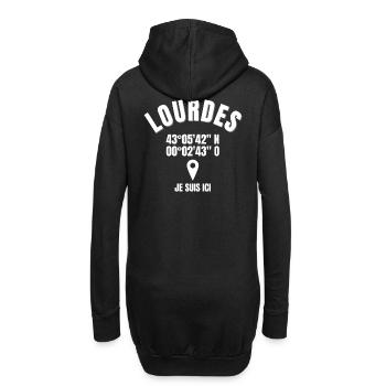 Lourdes, 65286, Sanctuaire Notre-Dame - Sweat-shirt à capuche long Femme - noir - Dos