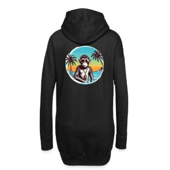 Cool Affe*Sommer Strand Design - Hoodie-Kleid - Schwarz - Hinten