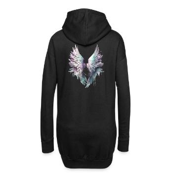 Pastellfarbene Aquarellflügel - Hoodie-Kleid - Schwarz - Hinten