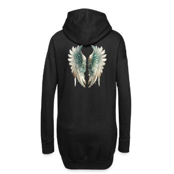 Ailes d'Ange aquarelle pastel - Sweat-shirt à capuche long Femme - noir - Dos