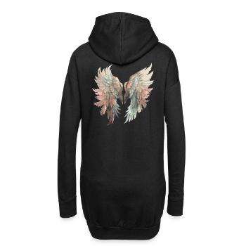 Pastellfarbene Flügel in Aquarell - Hoodie-Kleid - Schwarz - Hinten