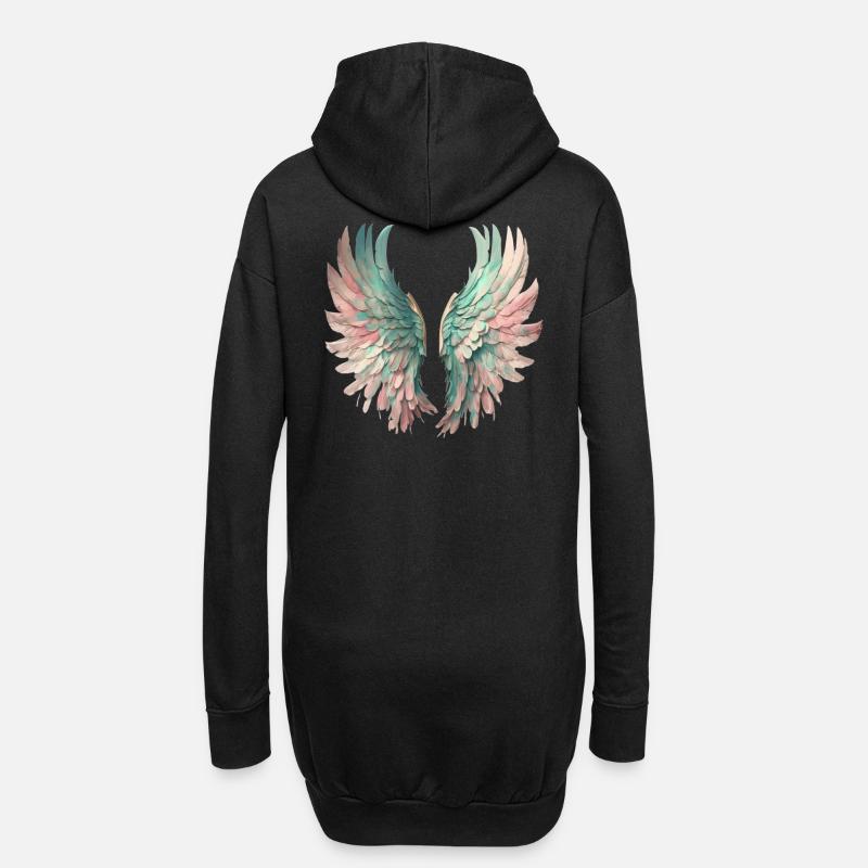 Ätherische Pastellflügel - Hoodie-Kleid - Schwarz