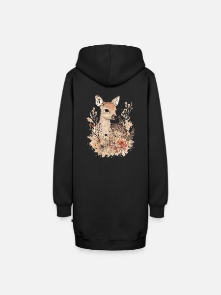 Reh Rehkitz - Hoodie-Kleid - Schwarz